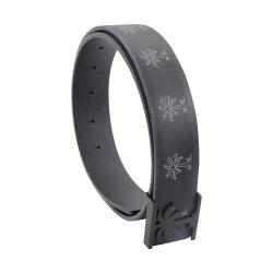 Custom brand printing logo luxury genuine leather belt for men with black stainless steel buckle