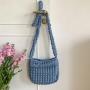 New design shoulder Messenger bag new design cloud bag wrinkle plaid large capacity bowknot nylon bag