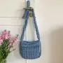 New design shoulder Messenger bag new design cloud bag wrinkle plaid large capacity bowknot nylon bag