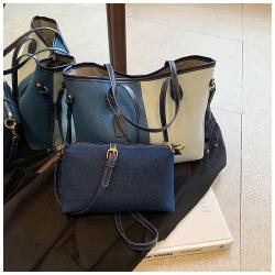 Large capacity denim fashionable patchwork contrasting shoulder bag designer bags