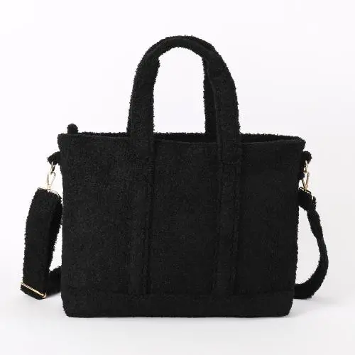 Women Fluffy Purse for Autumn and Winter Fluffy Tote Bag Long Strap Furry Tote Bag Large Cute Plush Bag