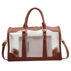 fashion transparent duffel Bag travel Hand Bag Can Print Logo custom clear Pattern travel duffel bag