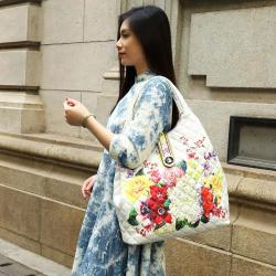 2024 ladysky top selling fashion purse and handbag ladies color full shoulder bag for women big size casual tote beach bag 36 cm