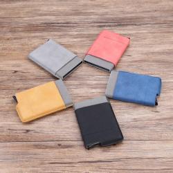 ZX085 Anti-theft Blocking PU Leather Aluminium Credit Card Holder Wallet Metal Vintage Bag Business Card ID Case Money Clips