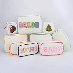 New Trends Waterproof Heavy Duty Cotton Makeup Bag Custom Canvas Makeup Zipper Standup Pouch Women Cosmetic Bag