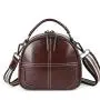 2021 Hot Selling New Designer Women Fashion Small Round Bag Retro Oil Wax Genuine Leather Shoulder Bag Cross Body Messenger Bags