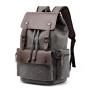 GW056 Wholesale Unisex Rucksack Laptop Vintage Leather Canvas Backpack For Men Outdoor Travel Double Shoulder Backpack