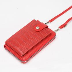 Wholesale Women Purse Candy Color Shoulder Bag Embossed Crossbody Bag PU Leather Crocodile Print Mobile Phone Bags 2024 carteras para mujer