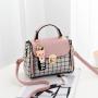 New Fashion Designer Woman Tote Bag Custom Pu Leather Large Capacity Handbag Cover Lock Constracting Color Shoulder Bag