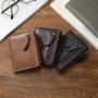 ZF252 RFID Anti-theft Brush Head Layer Cowhide Men Wallet Card Case Short Multifunctional Money Clip Daily Convenient