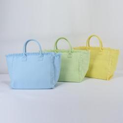 Manufacturer Wholesale Fashion Tassel Tote Handbags Custom Private Label Large  Ladies Travel Waterproof Beach Canvas Handbag