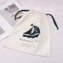 Custom Logo Printing Eco-friendly Thin Cotton Drawstring Shopping Dust Bag For Handbag Shoe Muslin Calico Gift Dust Pouch