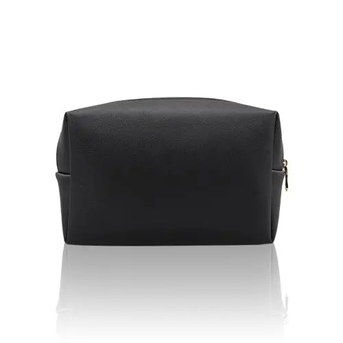 Wholesale Leather Makeup Bag Classical Saffiano Leather Travel  Cosmetic Bag Toiletry Bag for Women