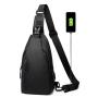 ZF042 Men single shoulder crossbody bag leisure travel waterproof wear cross bag fashion Oxford cloth chest bag USB interface