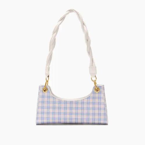 2024 Custom Check PU Leather Shoulder Underarm Bag For Fashion Women Ladies