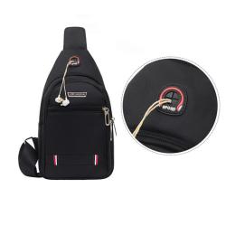 External Headphone Shoulder Crossbody Bag Multifunction Travel Shopping Sling Chest Bag Waterproof Fanny Pack