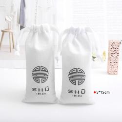 Eco Friendly Reusable Cotton Linen Drawstring Bag Custom Logo Printed Personalized Small Fabric Shopping Bags