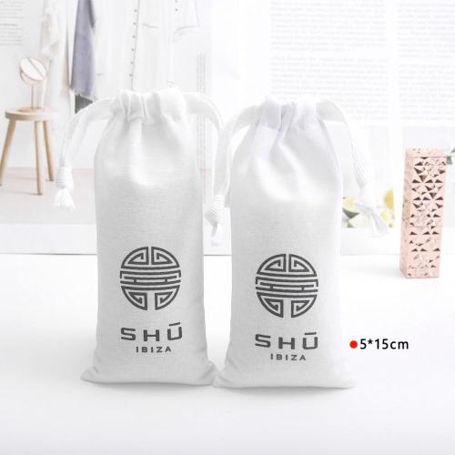 Eco Friendly Reusable Cotton Linen Drawstring Bag Custom Logo Printed Personalized Small Fabric Shopping Bags