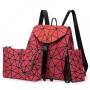 Wholesale Custom Holographic Reflective Bag Wallet Clutch Set Geometric Luminous Purses and Handbags Backpack for Women