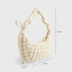 2024 Winter Down Women Handbag Fashionable Cloud Pleated Shoulder Bag Lightweight Bag For Women
