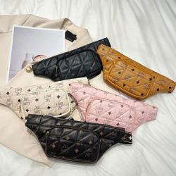Women's Fashionable Sports Waist Bag Crossbody Multifunctional Mobile Phone Bag with Letter Pattern for Running