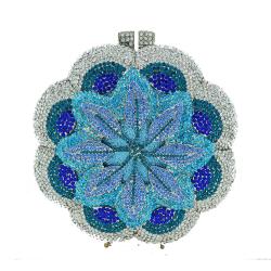Rose Water Diamond Thread Hollow Metal Crystal Evening Package