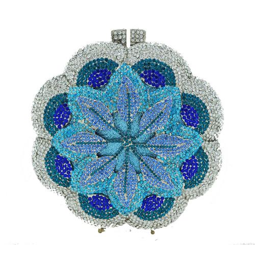 Rose Water Diamond Thread Hollow Metal Crystal Evening Package