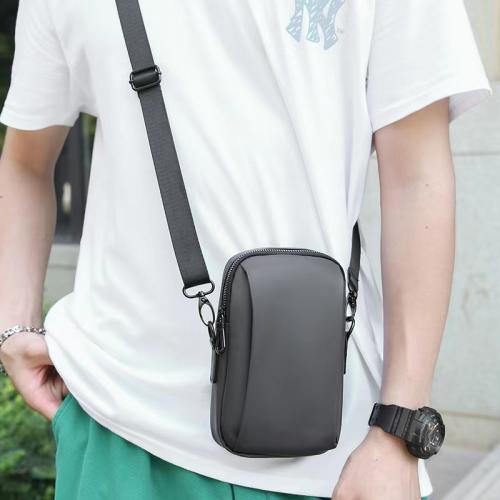 Oxford Fabric Waterproof Single Shoulder Crossbody Bag Zipper Casual Fashion Bag Pure Color Waist Bag