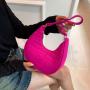 Solid color ladies hand bag 2024 trend Korean style summer new stone pattern armpit bag leisure shoulder bag for women handbag