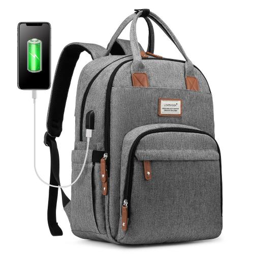 LOVEVOOK factory OEM ODM Water Resistant Laptop Backpack Bags with USB Charging port casual computer school backpack for men
