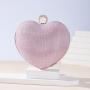 New arrival glitter fabric shiny modern wedding clutches purse heart bag handbag evening bag for wholesale