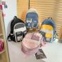 Ins Leisure Girls Backpack Japanese Multi-Layer Backpack Color Contrast Junior High School Student Schoolbag