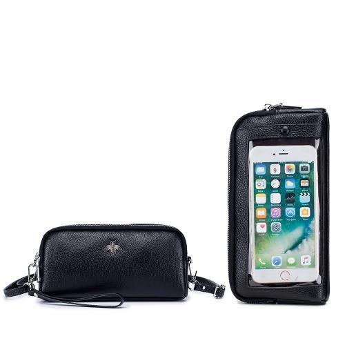 New fashion leather wallet phone bag crossbody bag leather touch screen cell phone purse for women