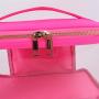Keymay 8-color Stock Transparent Pvc Makeup Bags Travel Toiletry Bag with Handle Custom Clear Reusable Pvc Cosmetic Bag