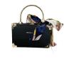 New Fashionable Silk Scarf  Handbag Chain One Shoulder PU Leather  Crossbody Bag Vintage Bags with Lock