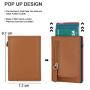 Customized Logo Magnetic Wallet Pu Leather Credit Card Holder Transparent Window Pop up Card Holder With Zipper Coin Pocket