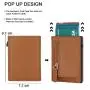 Customized Logo Magnetic Wallet Pu Leather Credit Card Holder Transparent Window Pop up Card Holder With Zipper Coin Pocket