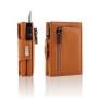 Custom Leather Mens Wallet Pop Up Card Holder Metal Aluminum Wallets Rfid Blocking Card