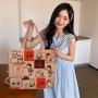 New high-capacity and minimalist canvas single shoulder handbag