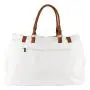 Designer Luxury Women Waterproof Extra Large Cotton Canvas Beach Bag with Leather Handle