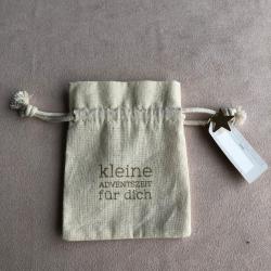 Cheap Custom Printed Promotional Muslin Cotton Drawstring Bag With Paper Tag