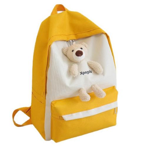ZR325 2023 New Fashion Korean Canvas Original Sufeng Student Cartoon Cute Little Bear Backpack Schoolbag