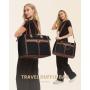 LOVEVOOK large capacity quilted luxury Carry on Overnight Bag with Toiletry Bag for women weekender travel luggage duffel bags