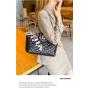Luxury Women's PU Leather Rhomboid Grain Flower Tote Bag with Custom Logo Fashionable Portable Shoulder Handbag Lady Style