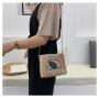 New Fashion Versatile Straw Woven Handbag Custom Pure Color Casual Cross-body Bag Pu Leather Single Shoulder Small Square Bag