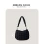 New Korean nylon pleated design puff bag bloated cotton shoulder bag fashionable versatile handbag bag for women