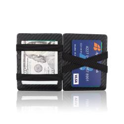 New fashion magic wallet card holder rfid blocking leather magic flip wallet money clip for men