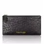 Billeteras Custom Luxury Real Ostrich Skin Leather Men Women Fashion Mini Slim Coin Cash Zip Zipper Wallet Purse