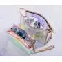 Wholesale Custom Waterproof Glitter Makeup Storage Bags Transparent Reusable Recycle Large Capacity PU Cosmetic Bag