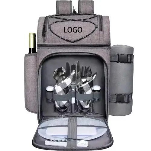 Wholesale Personalized Multi-purpose Beer Back pack Outdoor Waterproof Cooler Picnic Backpack Bag Set for 4 Person
